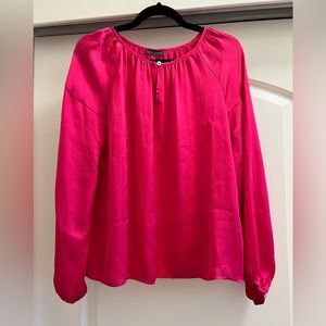 NWT Vince Camuto Flowy Pink Shock Blouse